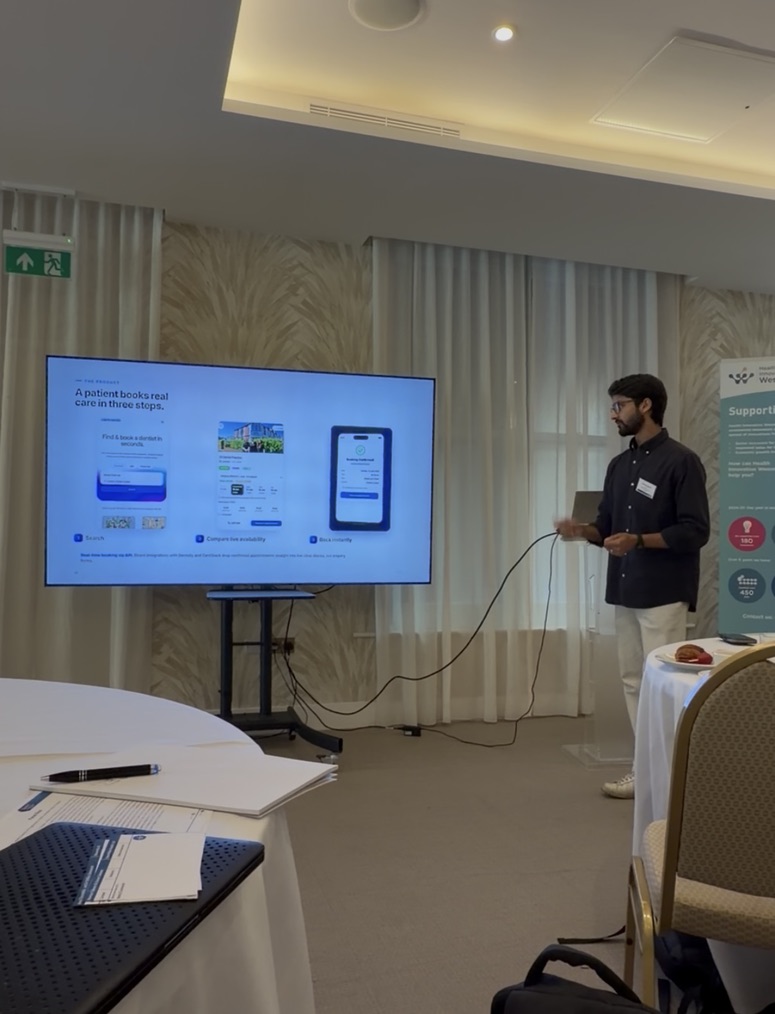 OpenWide pitching at the Health Innovation Wessex SHIFT accelerator showcase